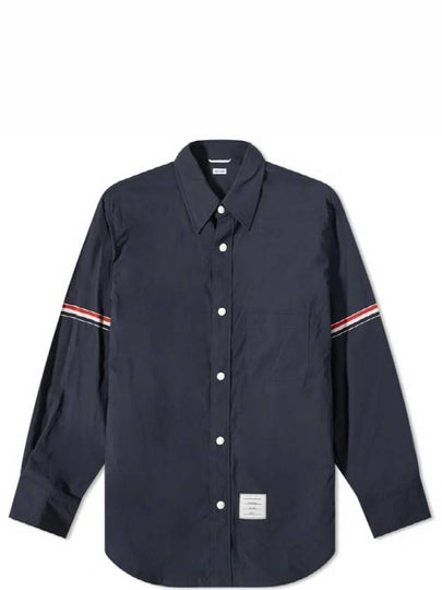 Three Stripes Armband Nylon Long Sleeve Shirt Navy - THOM BROWNE - BALAAN 2