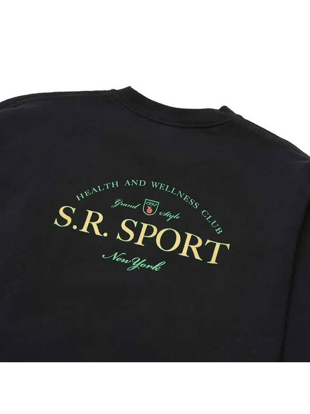 Logo Print Detail Cotton Sweatshirt Black - SPORTY & RICH - BALAAN 5