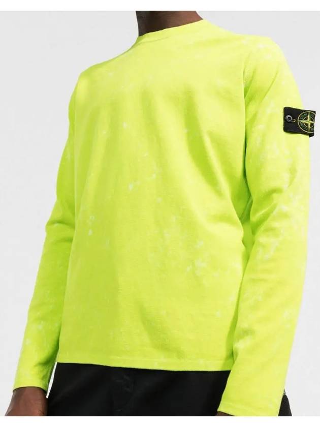 Off-Dye OVD Treatment Long Sleeve T Shirt Lemon - STONE ISLAND - BALAAN 4