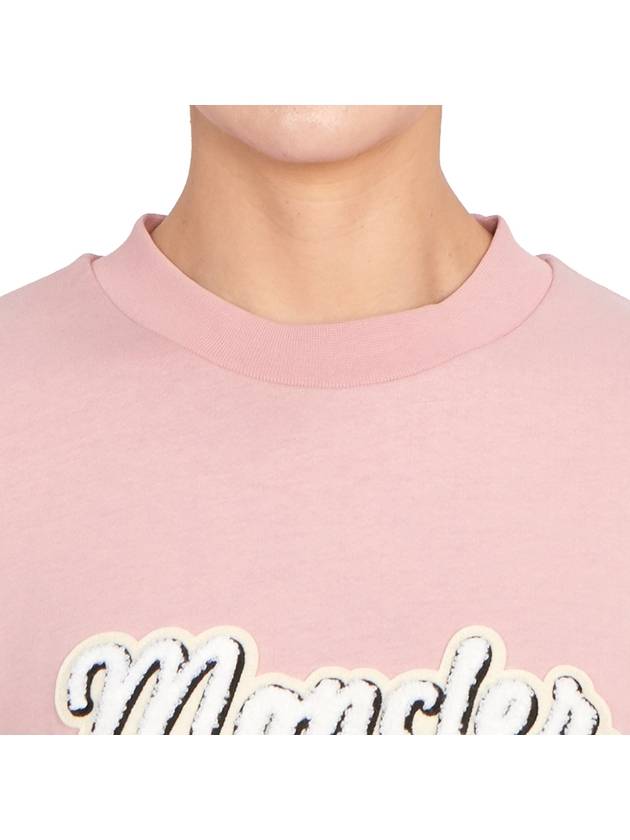 Women's Logo Cotton Sweatshirt Pink - MONCLER - BALAAN 7