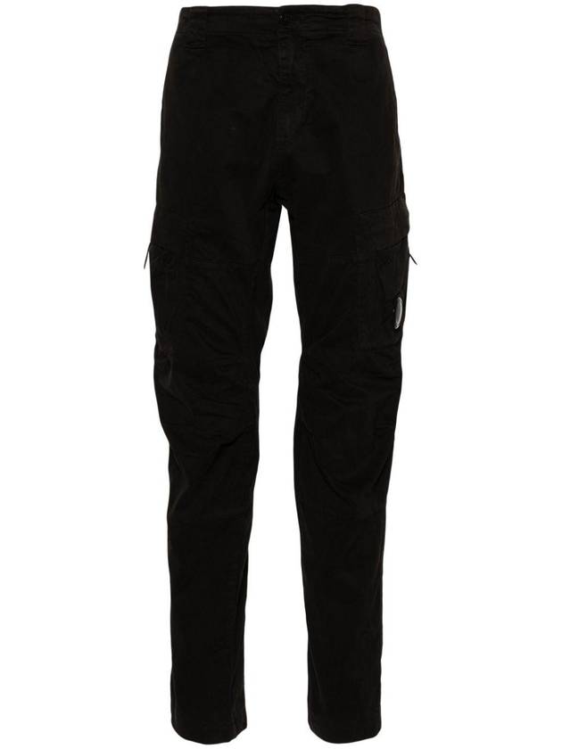 Stretch Sateen Ergonomic Lens Cargo Straight Pants Black - CP COMPANY - BALAAN 3