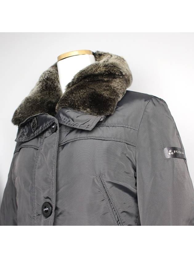 Gray Rex Trim Goose Down Padded Jacket 55 66 - PEUTEREY - BALAAN 4