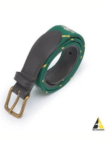 Polo Bear leather trim belt green - POLO RALPH LAUREN - BALAAN 1