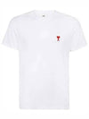 Small Heart Logo Short Sleeve T-Shirt White - AMI - BALAAN 2