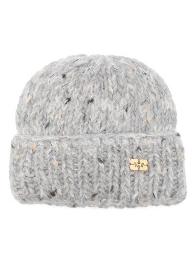 Chunky Marled Beanie Grey - GANNI - BALAAN 2