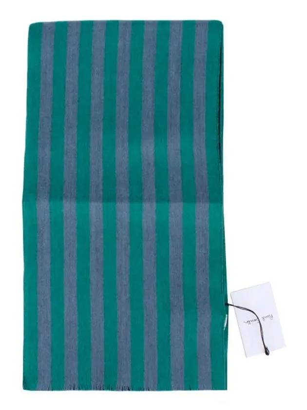 Men's Striped Wool Muffler Green Grey - PAUL SMITH - BALAAN 5