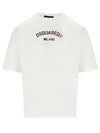 Logo Print Short Sleeve T Shirt White - DSQUARED2 - BALAAN 2