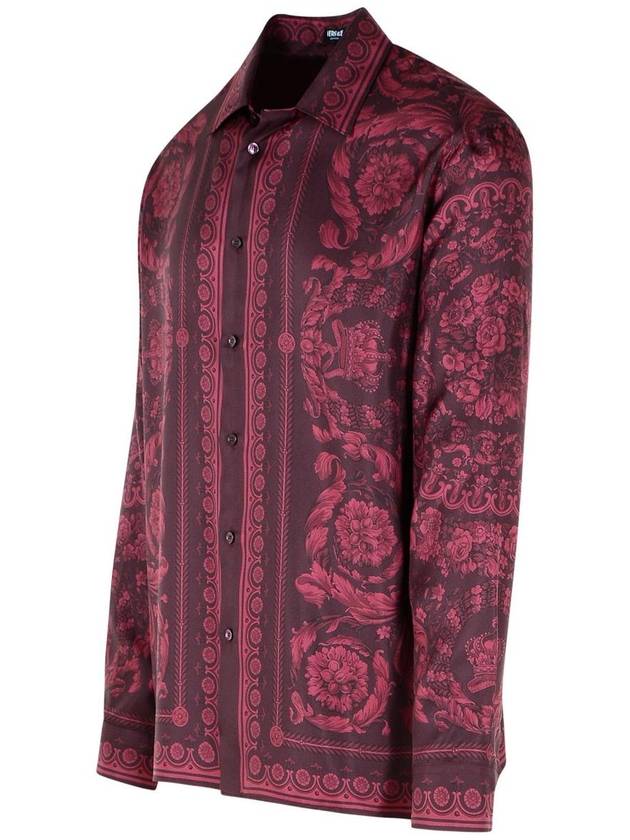 Versace Burgundy Silk Shirt - VERSACE - BALAAN 2