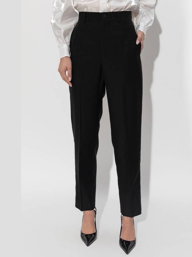 Comme Des Garçons Noir Kei Ninomiya Wool Trousers With Crease, Women's, Black - COMME DES GARCONS - BALAAN 3