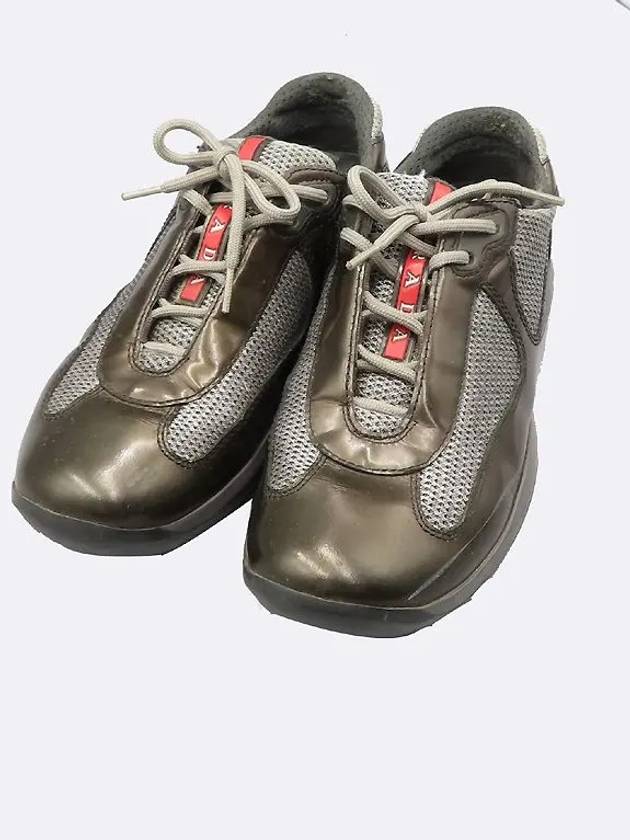 Fabric Leather Blend Women s Sneakers 235MM - PRADA - BALAAN 5