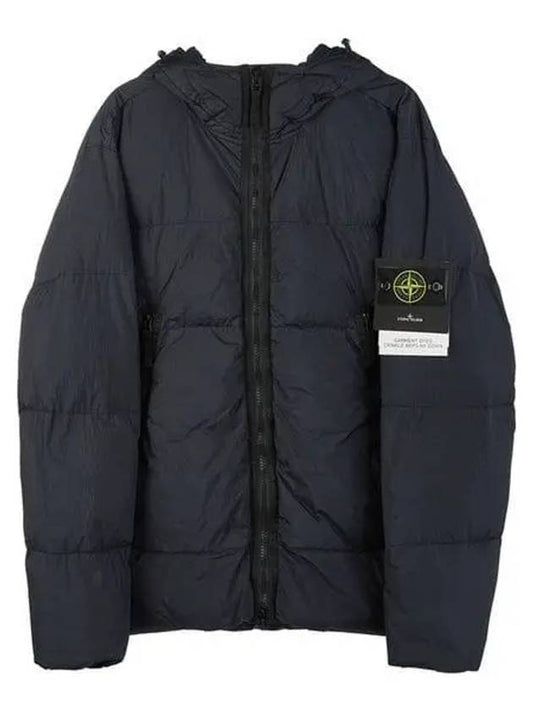 Garment Dyed Crinkle Reps Down Padded Navy - STONE ISLAND - BALAAN 2