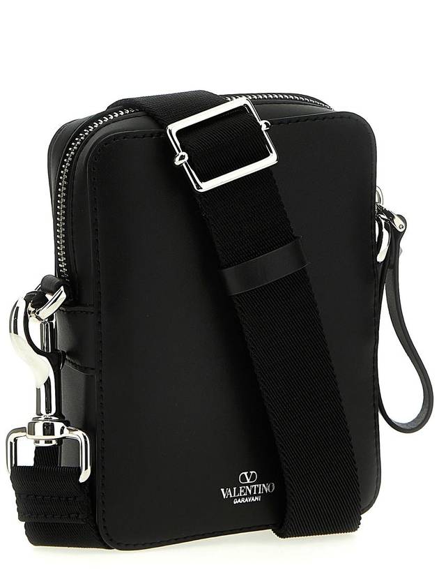 logo zipper calfskin cross bag black - VALENTINO - BALAAN 4