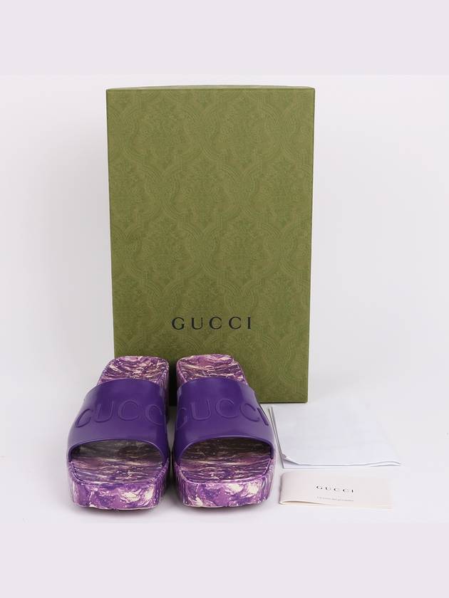 Logo Marble Sole Purple Women s Slides 700989 - GUCCI - BALAAN 10