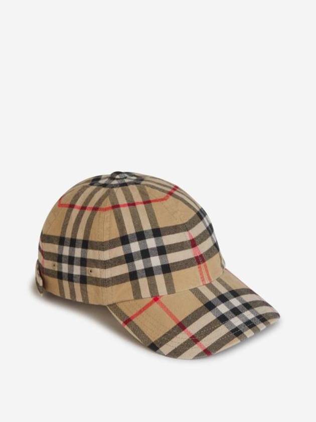 Check Cotton Ball Cap Beige - BURBERRY - BALAAN 2