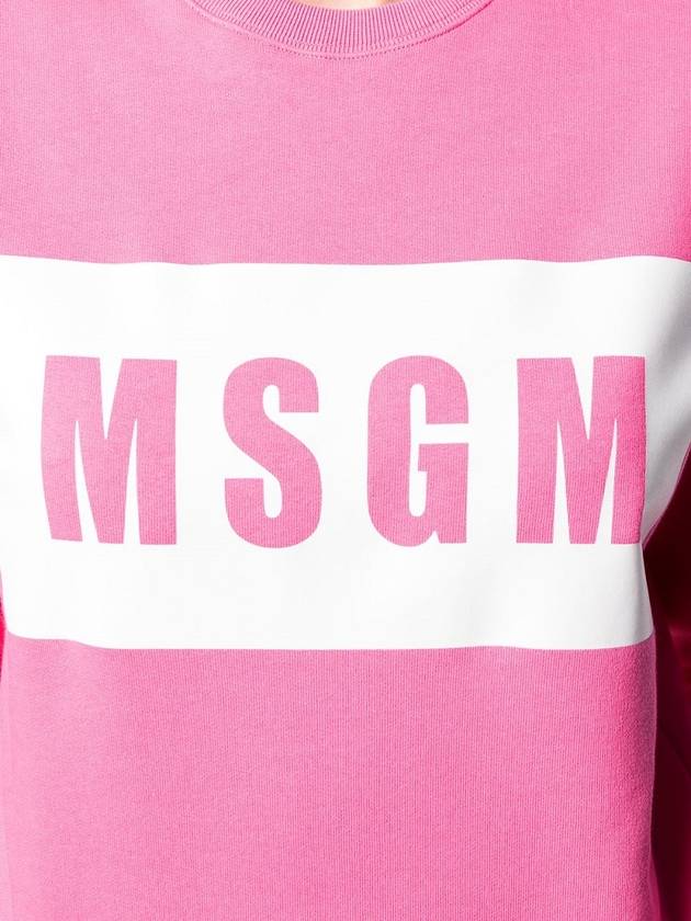 Box Logo Cotton Sweatshirt Pink - MSGM - BALAAN 6