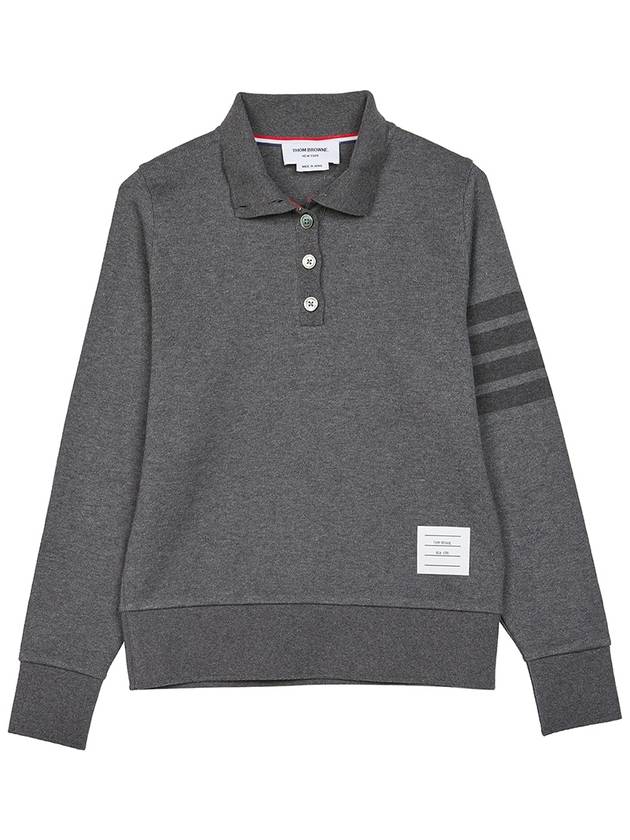 Double Face 4 Bar Polo Knit Top Dark Grey - THOM BROWNE - BALAAN 2