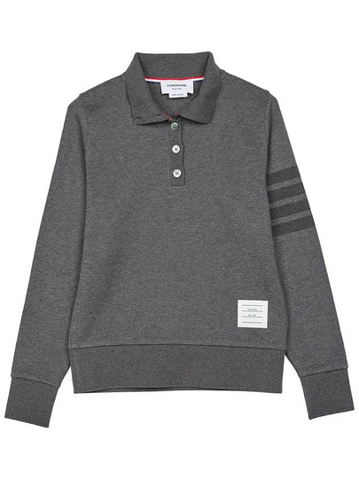 Double Face 4 Bar Polo Knit Top Dark Grey - THOM BROWNE - BALAAN 2