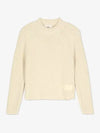 Logo Patch Label Knit Top Ivory - AMI - BALAAN 2