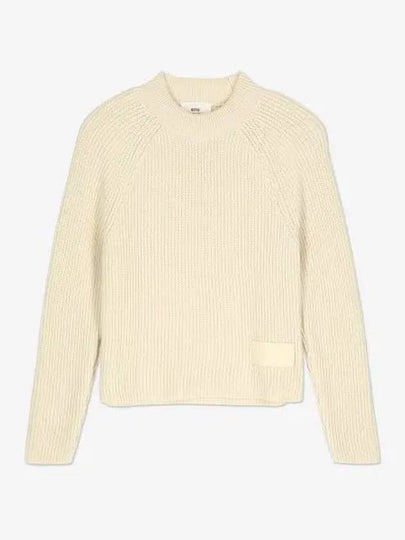 Logo Patch Label Knit Top Ivory - AMI - BALAAN 2