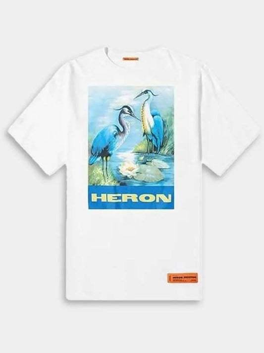Heron Preston Swan Printing Short Sleeve T shirt White Men HMAA001F197600010288 - HERON PRESTON - BALAAN 2