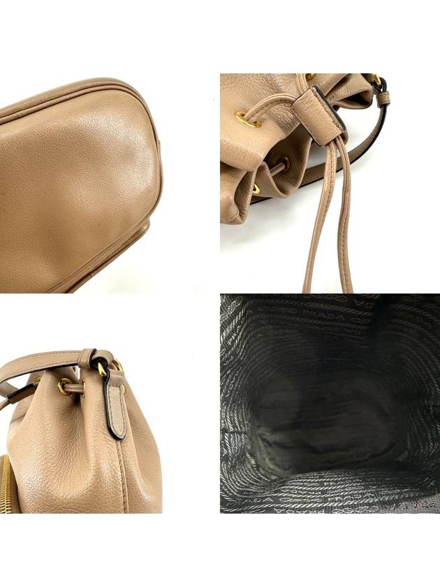 Soft calfskin leather bucket bag cross 1BH038 - PRADA - BALAAN 7