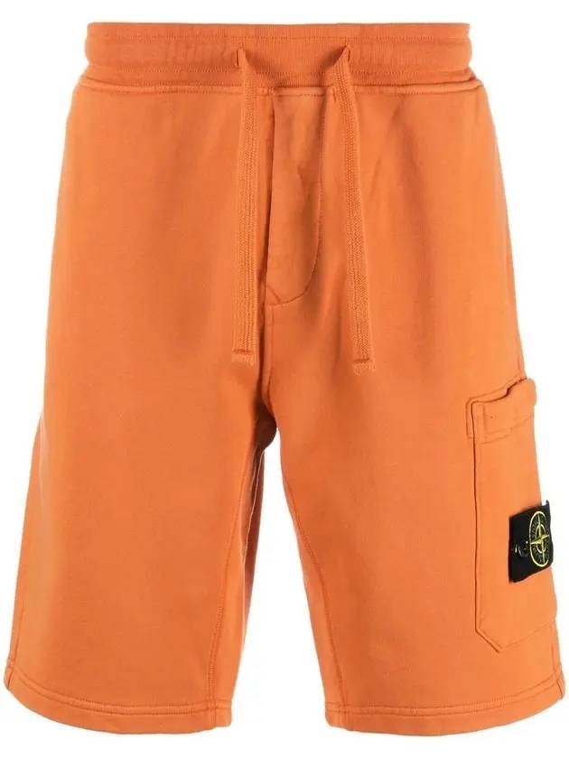 Waffen Patch Pocket Drawstring Shorts Brown - STONE ISLAND - BALAAN.