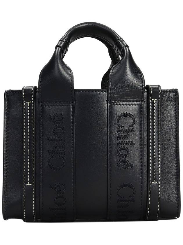 Woody Leather Mini Tote Bag Black - CHLOE - BALAAN 4