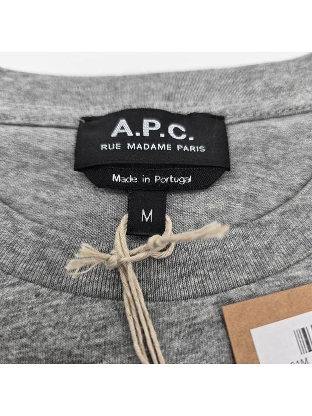 Logo Print Crew Neck Short Sleeve T-Shirt Grey - A.P.C. - BALAAN 6