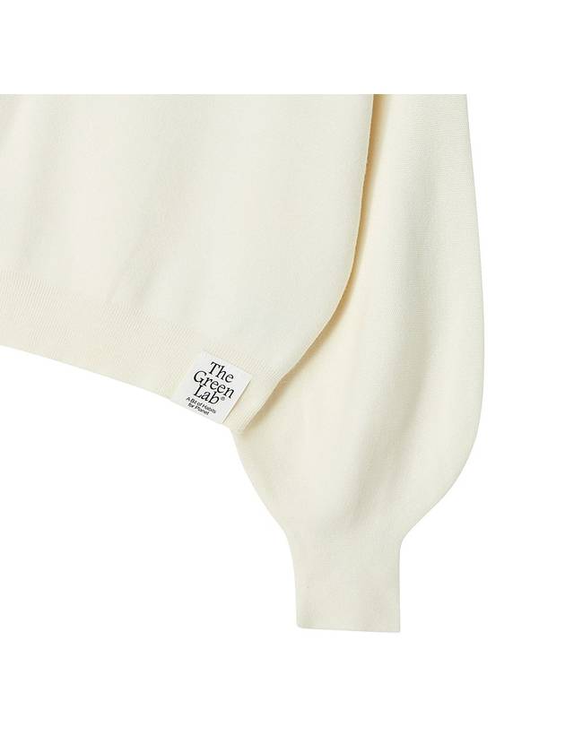 Half Zip Up Hood Pullover Knit Top Ivory - THE GREEN LAB - BALAAN 10