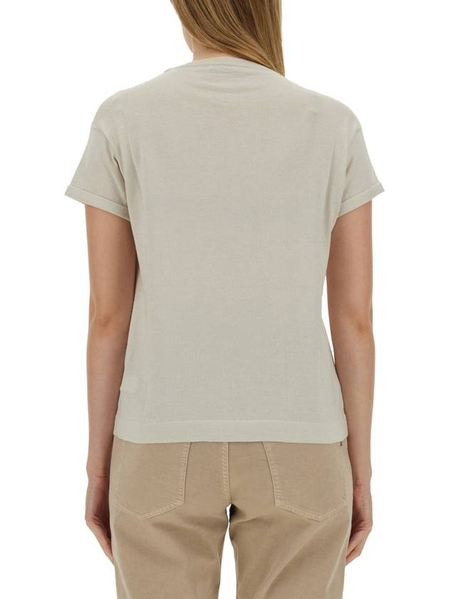 Blend Short Sleeve T-Shirt White - BRUNELLO CUCINELLI - BALAAN 3