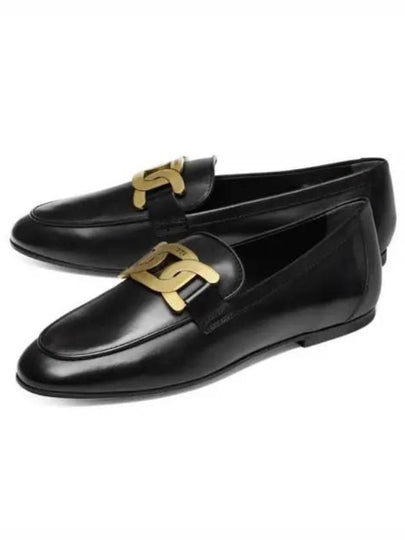 Kate Metal Logo Leather Loafers Black - TOD'S - BALAAN 2