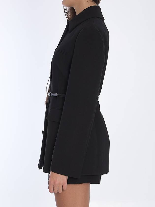 wool crepe jacket black - GUCCI - BALAAN 4