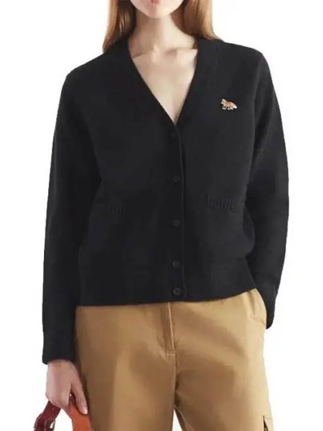 Baby Fox Patch Boxy Cardigan Black - MAISON KITSUNE - BALAAN 2