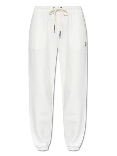 Patch Logo Cotton Track Pants White - MONCLER - BALAAN 2