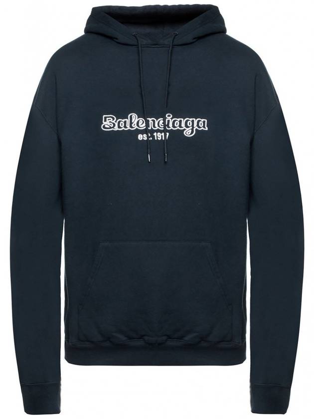 Embroidered Logo Hoodie Navy - BALENCIAGA - BALAAN 2