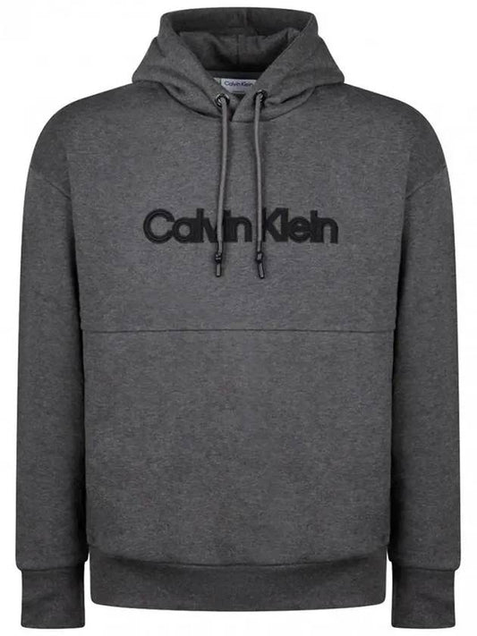 Embroidered Logo Hoodie Grey - CALVIN KLEIN - BALAAN 2