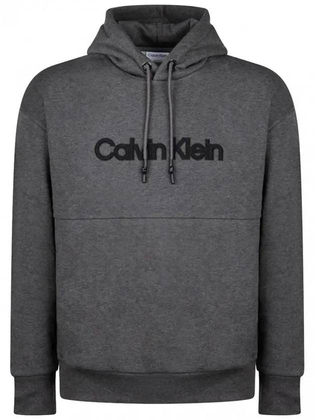 Embroidered Logo Hoodie Grey - CALVIN KLEIN - BALAAN 3