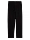 Elastic Waist Viscose Wool Straight Pants Black - AMI - BALAAN 2