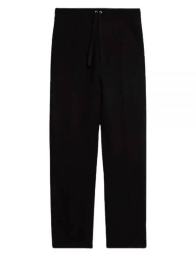 Elastic Waist Viscose Wool Straight Pants Black - AMI - BALAAN 2