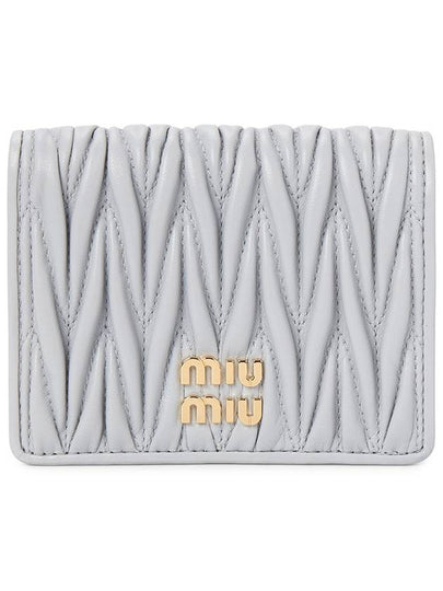 Matelasse Leather Half Wallet Pearl Grey - MIU MIU - BALAAN 2