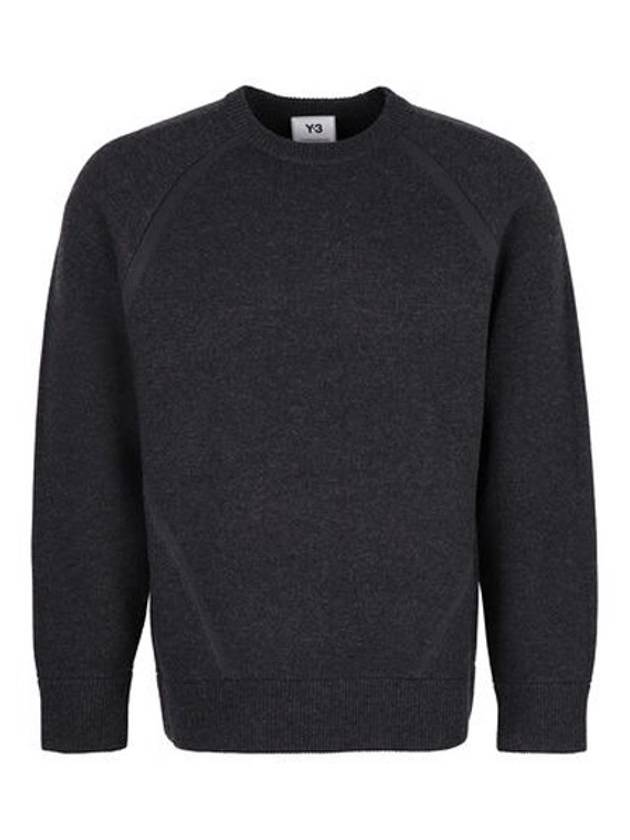 Backlogo Classic Winter Crewneck Knit Top Dark Grey - Y-3 - BALAAN 1