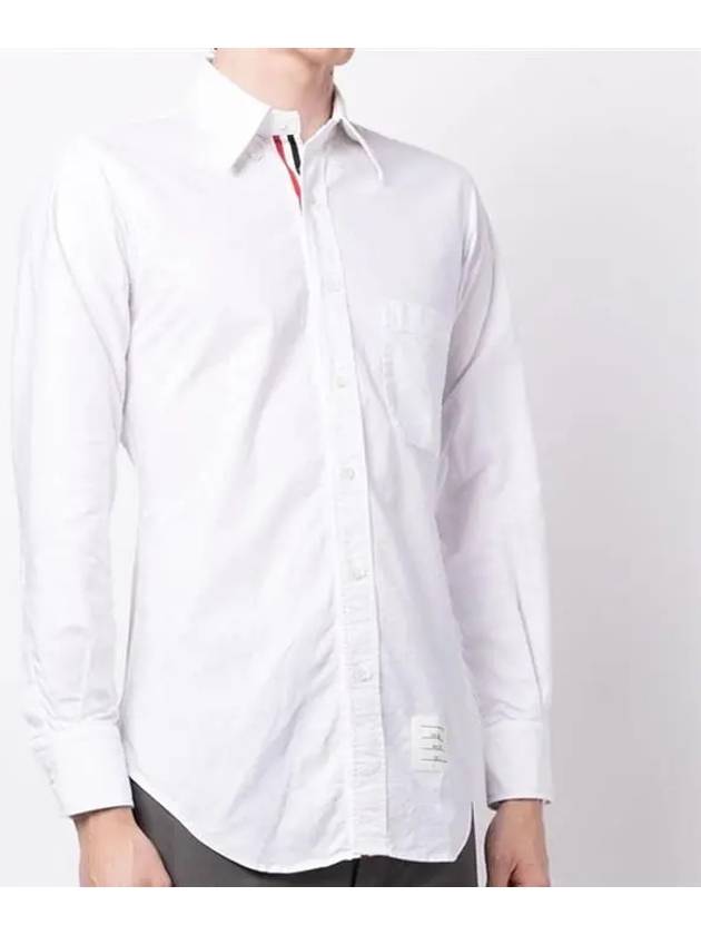 Men's Logo Patch Classic Cotton Long-Sleeve Shirt White - THOM BROWNE - BALAAN 6