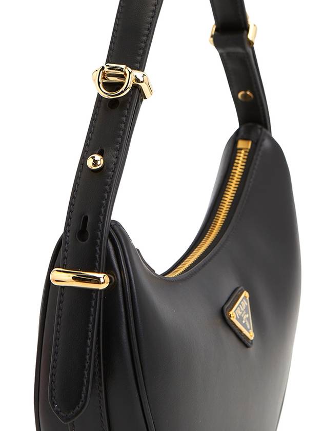 Arque Leather Shoulder Bag Black - PRADA - BALAAN 11