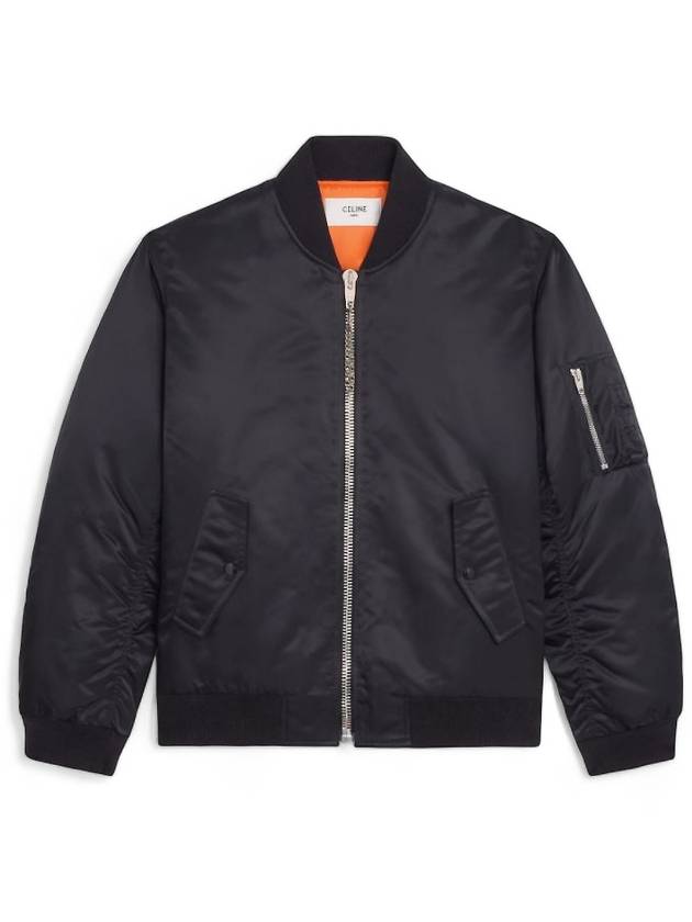 Back logo bomber flight jacket black unisex - CELINE - BALAAN 2