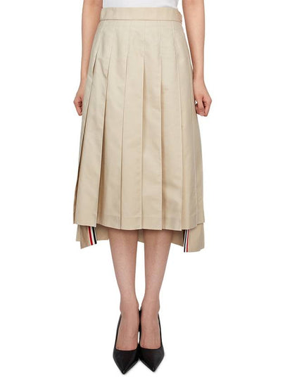 Classic Typewriter Midi Pleated Skirt Khaki - THOM BROWNE - BALAAN 2