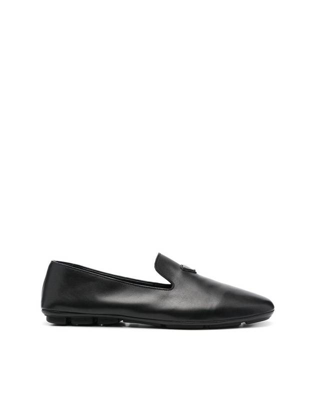 Triangle Logo Loafers Black - PRADA - BALAAN 1