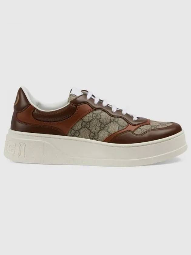 Men's GG Supreme Canvas Low Top Sneakers Beige Brown - GUCCI - BALAAN 2