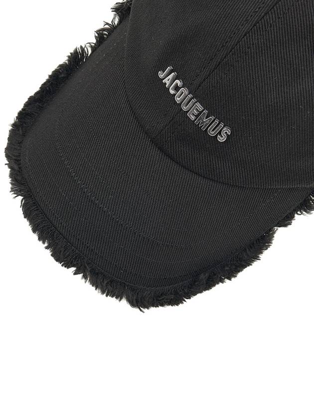 La Casquette Artichaut Fringe Metal Logo Ball Cap Black - JACQUEMUS - BALAAN 9