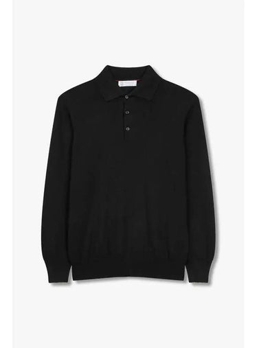 Men s Cashmere Easy Polo Knit Black - BRUNELLO CUCINELLI - BALAAN 1