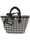 Bistro XS Basket Two Way Tote Bag Black White - BALENCIAGA - BALAAN 1